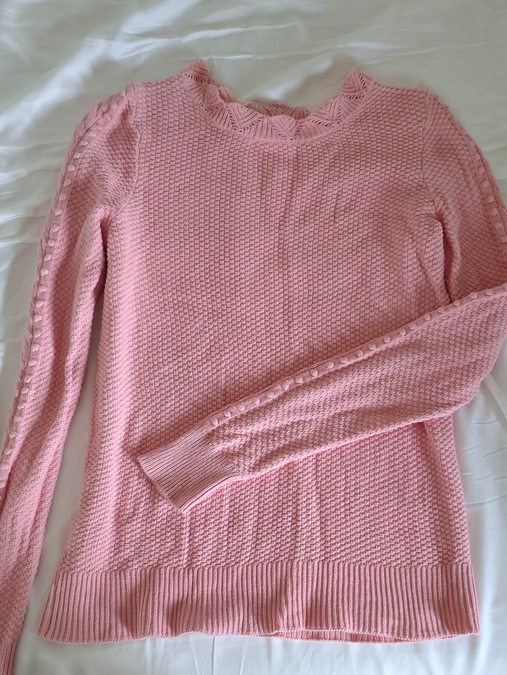 LOFT Light Pink Crewneck Knit Sweater